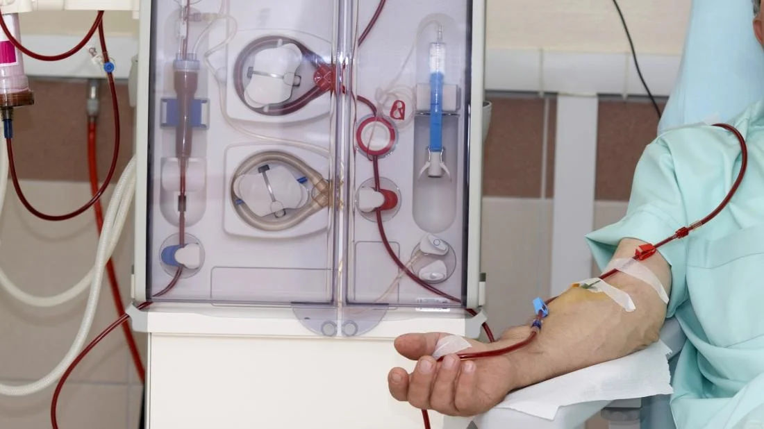 Modern dialysis unit with medical professionals